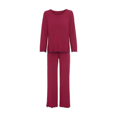 Afbeelding van Lascana LSCN BY Pyjama, Dames, Maat: 32/34, Beere