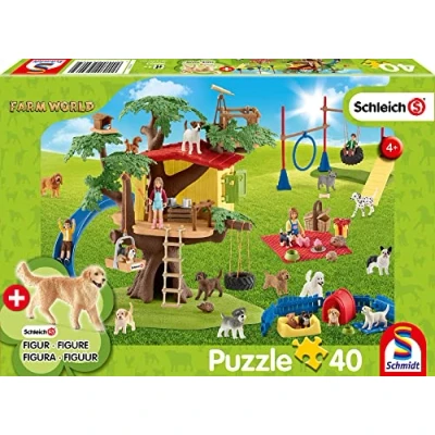 Afbeelding van Farm World, Fröhliche Hunde. Puzzle 40 Teile, mit Add on (eine Original Figur)