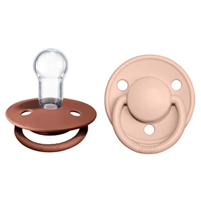 Afbeelding van BiBS De Lux Pacifier One Size Fopspeen 2 stuks Woodchuck / Blush