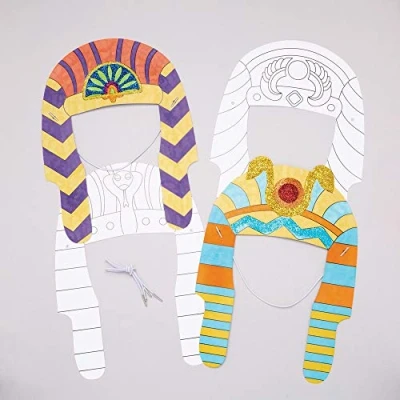 Afbeelding van Baker Ross Pharaone hoofdtooi om in te kleuren (8 stuks) voor kinderen versieren en verkleden