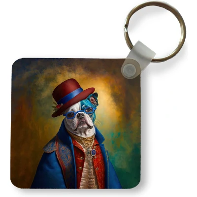Afbeelding van Sleutelhanger Uitdeelcadeautjes Hond Portret Kleding Hoed Abstract Plastic
