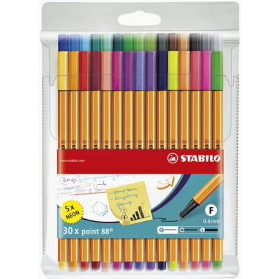 Afbeelding van Fineliner STABILO point 88/30 fijn assorti etui à 30 stuks