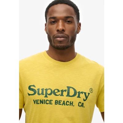 Afbeelding van Superdry Venue Classic Tshirt print, Heren, Maat: XL, Oil yellow slub