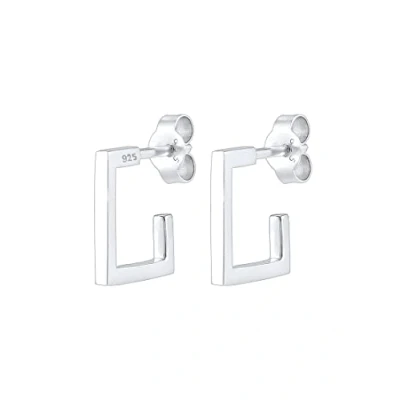 Afbeelding van Elli GEO Viereck Oorbellen silvercoloured, Dames, Maat: One Size, Silver coloured