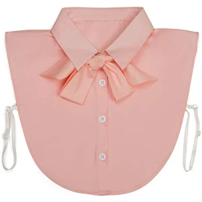 Afbeelding van styleBREAKER Dames blouse kraaginzet met knoopsluiting en strik, kraag voor blouses truien, slordige 08020003, Farbe:Rozig