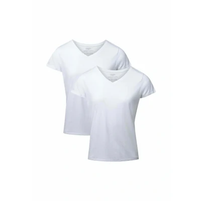 Afbeelding van Danish Endurance Vneck 2PACK Tshirt basic, Dames, Maat: XL, Pure white