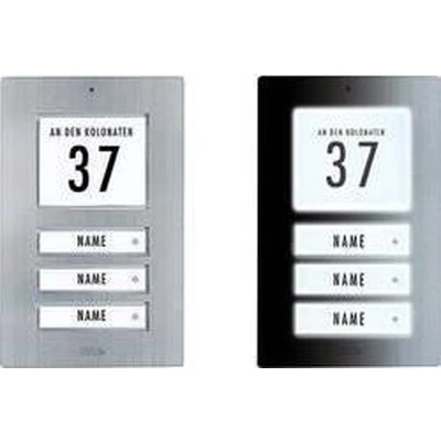 Afbeelding van m e modern electronics 41067 Belplaat Met adresveld, naambord Driegezinswoning RVS 12 V/1 A