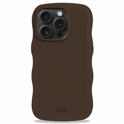 Afbeelding van Apple iPhone 15 Pro Max Hoesje Gerecycled kunststof Holdit Hardcase/Backcover Bruin Telefoonhoesje
