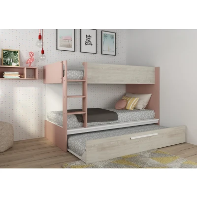 Afbeelding van Jules Stapelbed met slaaplade 90x200 Oudroze