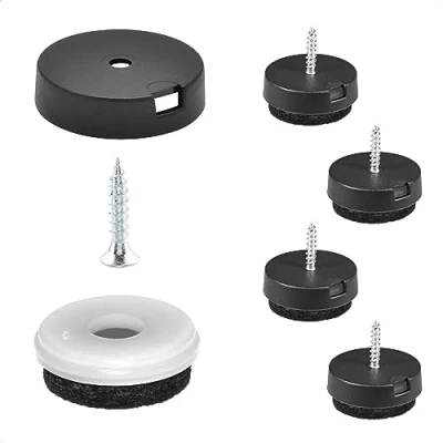 Afbeelding van WAGNER QuickClick® Viltglijders Meubelglijders I set van 4 om vast te schroeven 4x basisdeel+schroef+glijderinzet verwisselbaar vilt robuust NATURAL Ø 25 mm Made in Germany 15785200