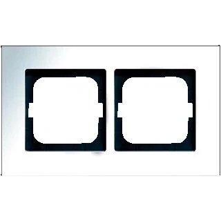 Afbeelding van Abb busch jaeger carat 2 voudig afdekraam glanzend horizontaal verticaal 178x107x11mm ip20 chroom 2cka001754a4361
