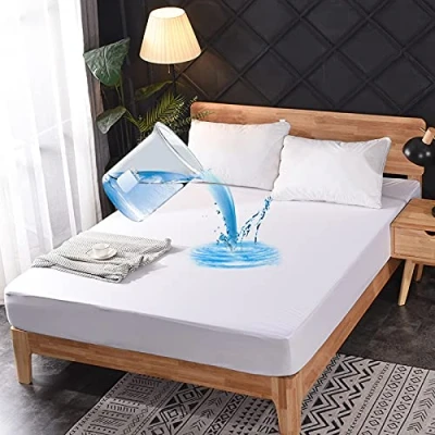 Afbeelding van ESFOTO Super King Matrashoes Waterdichte Matrasbeschermer Size Zachte Geruisloze Bed Cover Ademend &amp; Vinyl Gratis Wasbaar Uitgerust 30 cm Diep (Super (180x200cm) )
