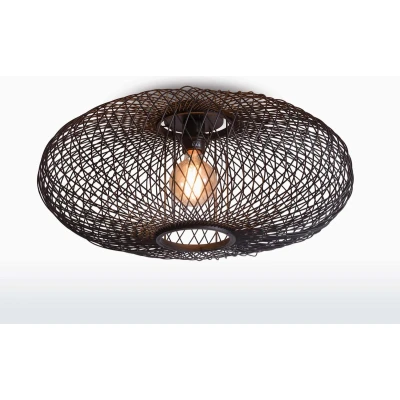 Afbeelding van GOOD&amp;MOJO Plafonniere Cango Bamboe Ø60cm Zwart