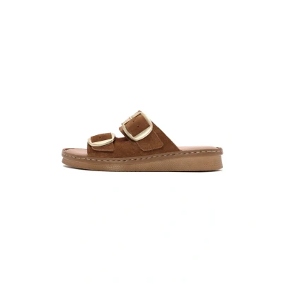 Afbeelding van Derimod Muiltjes, Dames, Maat: 36, Light brown Veloursleer
