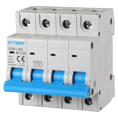 Afbeelding van ZOREI Automatische stroomonderbreker, 4P 220 V en 380 6 kA, voor eenfasig driefasig, MCB C25 25 A