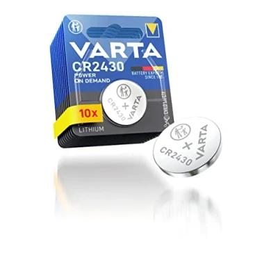 Afbeelding van VARTA Batterijen Knoopcellen CR2430, verpakking van 10, Power on Demand, Lithium, 3V, kindveilige verpakking, voor Smart Home apparaten, autosleutels en andere toepassingen [Exclusief bij Amazon]