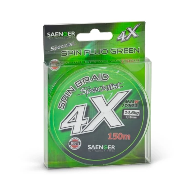Afbeelding van Saenger 4X Specialist Spin Braid Fl.Gr. 150m 0.14mm (11.3kg) Gevlochten lijn
