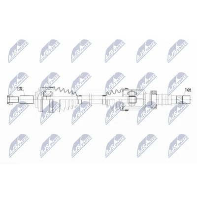 Afbeelding van NTY NPW RE 103 Aandrijfas Vooras rechts 912, 329mm Met lager RENAULT: Captur