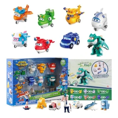 Afbeelding van Super Wings Transformer Toys 2&quot;, vliegtuigspeelgoed, mini actiefiguren voor kinderen van 3 12 jaar, verjaardagsfeestaccessoires jongens en meisjes (15 verpakkingen)
