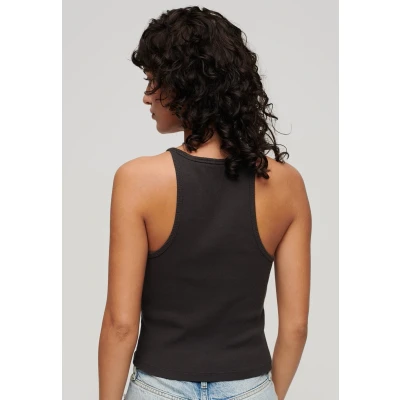 Afbeelding van Superdry Essential LOGO Racer Top, Dames, Maat: 34, Bison black