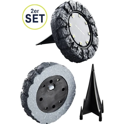 Afbeelding van Heitronic Siena 500581 LED tuinlamp Set van 2 stuks 0.00 W Warmwit Donkergrijs