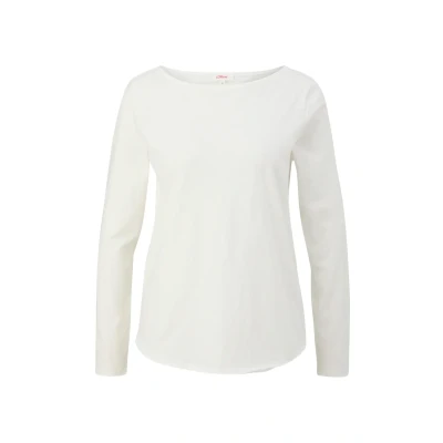 Afbeelding van s.Oliver MIT Ubootausschnitt Longsleeve, Dames, Maat: 44, Ecru