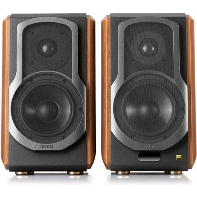 Afbeelding van Edifier S1000W actieve Wifi boekenplank speaker Walnoot (per paar)