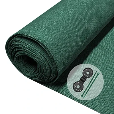 Afbeelding van VOUNOT Privacy Netting 1 x 10 m Tuinafscherming 150 g/m² HDPE Shading Net, 85% Rate UV bestendig, scheurbestendig windscherm met gaten en kabelbinders, groen