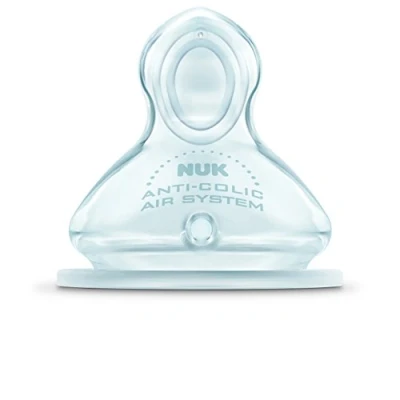 Afbeelding van Nuk 80602474 First Choice + zuiger voor het doorboren van XL melk met muesli 6 18 maanden, maat 2, transparant, 2 stuks