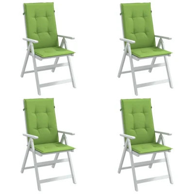 Afbeelding van Stoelkussens 4 st hoge rug 120x50x4 cm stof gemêleerd groen