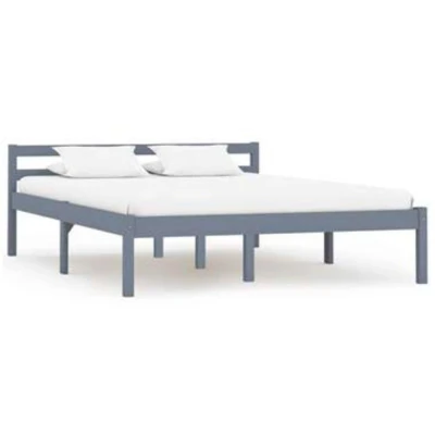 Afbeelding van Bedframe massief grenenhout grijs 120x200 cm