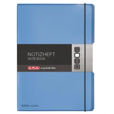 Afbeelding van Herlitz 11361441 notitieboekje (A4, PP wisselcover met sluitrubber, 80 g/m²) vellen blauw