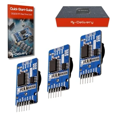 Afbeelding van AZDelivery 3 x Real Time Clock RTC DS3231 I2C compatibel met Arduino Inclusief E Book!