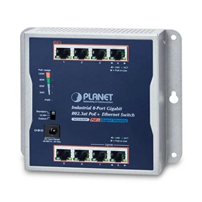 Afbeelding van Planet IP30 industriële 8 poorts (8 Havens), Netwerkschakelaar, Grijs