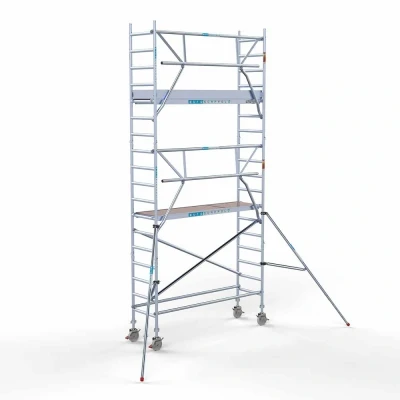 Afbeelding van Gevelvrije rolsteiger 0.75x2.50x6.20m werkhoogte &quot;houten platformen&quot;