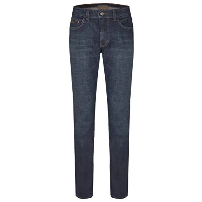 Afbeelding van Hattric Heren Cross Denim Harris Straight Jeans, blauw (dark blue 48)., 31W / 30L