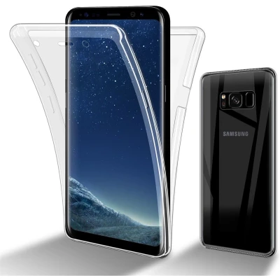 Afbeelding van Cadorabo Hoesje geschikt Voor Samsung Galaxy S8 PLUS in TRANSPARANT 360 Full Body Case Cover Beschermhoes en achterbescherming, all round bescherming met displaybescherming