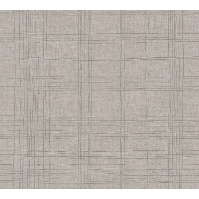 Afbeelding van Leen Bakker Livingwalls Behang Ruitmotief Taupe 53cm X 10,05 M AS379192 Beige Vinyl