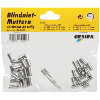 Afbeelding van Gesipa Blindklinknagel assortiment 34 delig 1 stuk 1433675