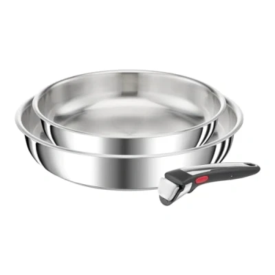 Afbeelding van Tefal Ingenio Preference On Set van 2 pannen 24/28 cm + afneembare handgreep, inductie, roestvrij staal, stapelbaar, vaatwasmachinebestendig, gemaakt in Frankrijk L9759002