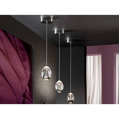 Afbeelding van Schuller Valencia LED hanglamp Rocio, 1 lamp, metaal, glas, chroom