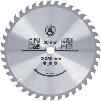 Afbeelding van BGS HM cirkelzaagblad Ø 350 x 30 3,4 mm 40 tanden