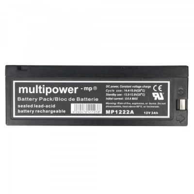 Afbeelding van Multipower MP1222A 12V 2.2Ah vervangt LC SA122R3BG loodaccu AGM loodgelaccu