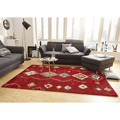 Afbeelding van Bohemian Vloerkleed Boho Geometric Rood 80x150 Cm