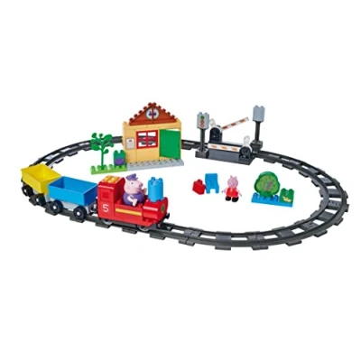 Afbeelding van Big 800057166 Peppa Pig Bloxx, Trein fun, Construction Set, Bloxx Set inclusief en Opa Wutz, 55 delen, voor kinderen vanaf 18 maanden,Multi kleuren