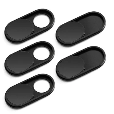 Afbeelding van CloudValley Webcamafdekking, 0,6 mm dun voor MacBook Pro, air, laptop, iMac, iPad, hp, Asus, Dell, camera Cover voorkant Webcam Slider, 5 pack metalen afdekking [zwart]