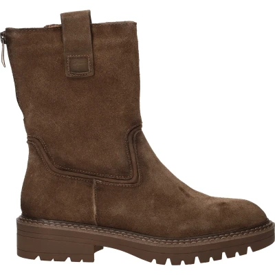 Afbeelding van Tamaris Cowboy/Bikerlaarsjes, Dames, Maat: 42, Camel Veloursleer