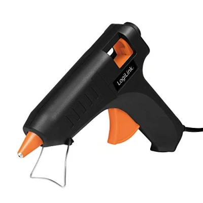 Afbeelding van LogiLink WZ0051 mini lijmpistool 20W ideaal voor DIY (doe het zelf niet) werken met standaard, kleur: zwart 2 patronen Ø11,2mm
