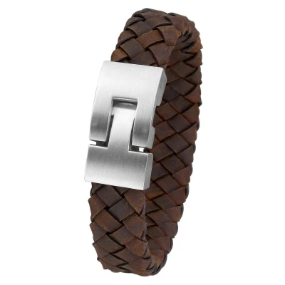 Afbeelding van Lucardi Gevlochten Armband silvercoloured, Heren, Maat: 22cm, Silver coloured