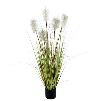 Afbeelding van Pampasgras in pot, verengras, oevergras, zijden bloemen, grasbosch, decoratief gras, kunstplanten, solitair siergras, decoratieve plant, pampasgras, kunstgras